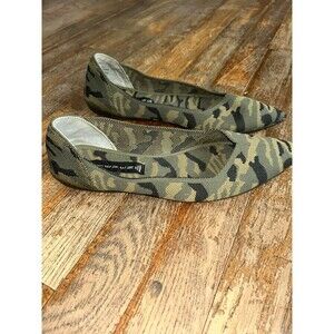 Steve Madden Shoes Ballet Flat Green Knit Camo Rosy Pointed Toe 7.5M